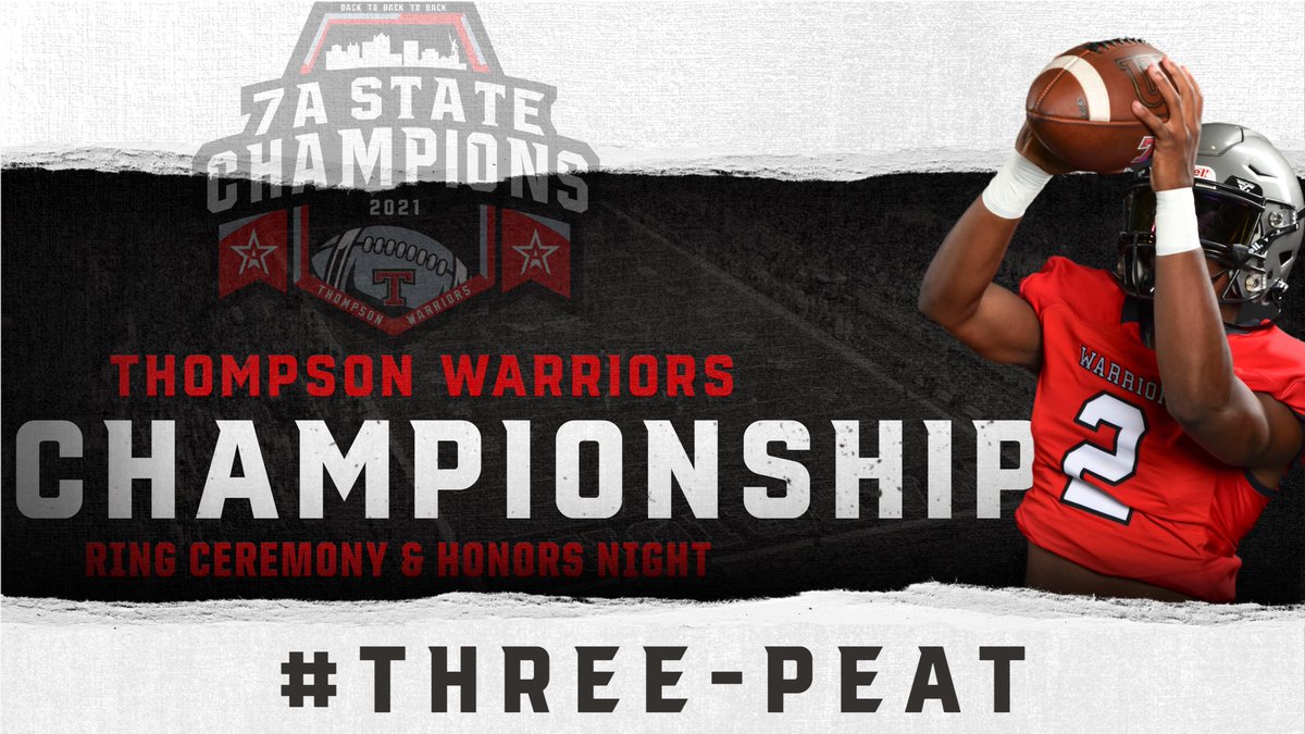 Celebrating Champions! We will celebrate and honor the 2021 State Championship team with a ring ceremony & honors night Thursday May 5th 2022 at 6pm at Warrior Stadium! All players and parents are welcome! More info to come!