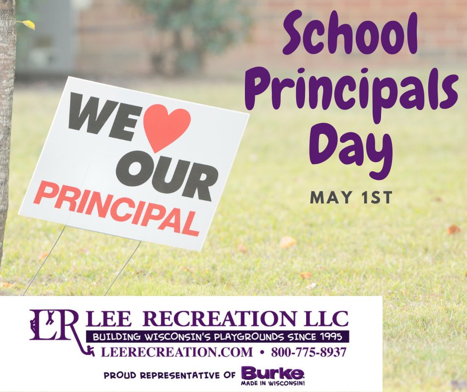 LeeRecreation's tweet photo. @Lee Recreation, LLC loves working with our great Principals in the state of Wisconsin.  

"A great principal builds character, inspires dreams, encourages creativity, builds confidence, instills a love of learning, touches our hearts, and changes our lives forever."

#leerec https://t.co/9VxIRs5IKJ