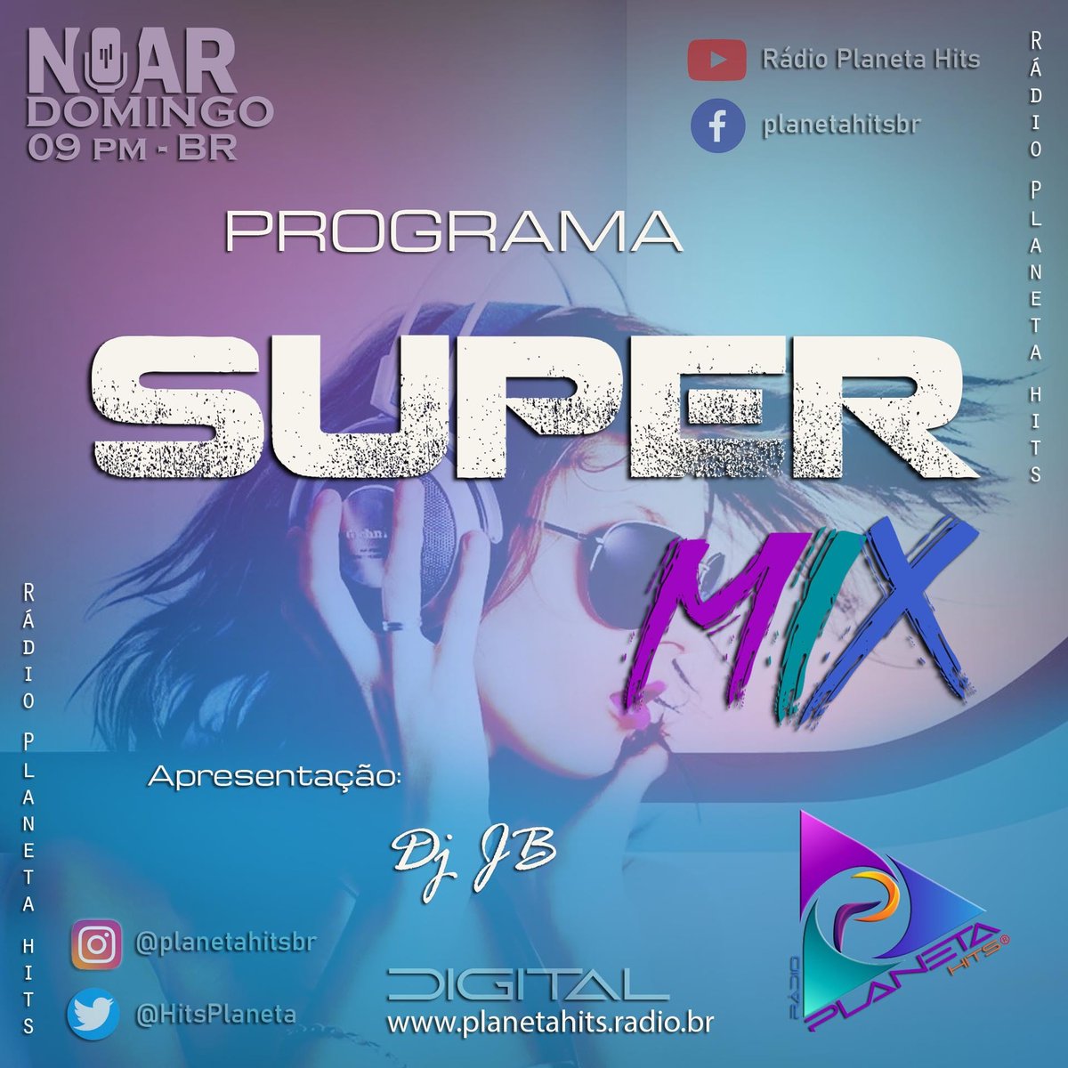 HitsPlaneta's tweet photo. PROGRAMA SUPER MIX
Apresentação: DJ JB e DJ MB
Estilo: Tech house - pistas de dança
Duração: 2 horas
Transmissão exclusiva pela Planeta Hits
https://t.co/8kWGrZLS6V https://t.co/kE0o7frtuE
