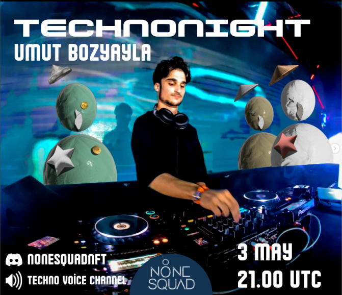 nonesquadnft's tweet photo. 🎉🎉 Let's Have Some Fun  🎉🎉
📢We invite you all to our Techno night 

🎙️DJ: Umut BOZYAYLA 
🗓️Date: May 3rd 21.00 UTC

🎊Have a nice night where we can open the camera, drink alcohol and have fun.  

🎁 At the end of the event, 3 FREE NONESQUADNFT AIRDROP giveaways... 🎁 https://t.co/BC8t8E0UMY