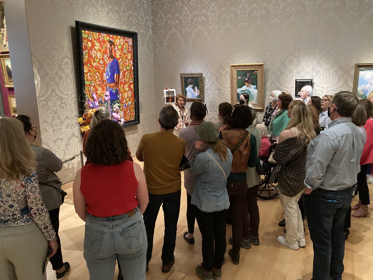BostonHistory's tweet photo. Art in Bloom at the MFA. John, 1st Baron Byron, 2013, by Kehinde Wiley. ⁦@mfaboston⁩ #mfaInBloom https://t.co/pPYfNxI0kL