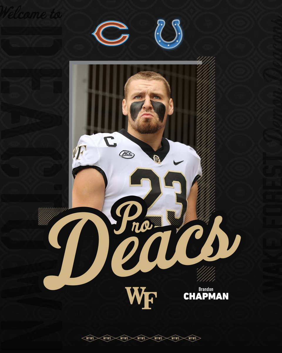 Exciting opportunities ahead with the <a href="/ChicagoBears/">Chicago Bears</a> and <a href="/Colts/">Indianapolis Colts</a> 

Let's go, <a href="/Bchap1997/">Brandon Chapman</a> ‼️

#ProDeacs 🎩