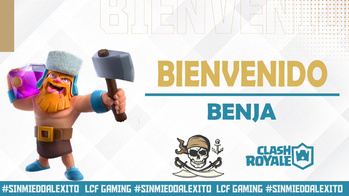 Bienvenido🏴‍☠️
Démosle la bienvenida a otro pirata🏴‍☠️ el es <a href="/b_3nnja/">B E N J A</a> desde 🇨🇱 primer jugador registrado de dicho país, viene a aportar de su experiencia y conocimiento para llevar a lo más alto al equipo 😎

Bienvenido! 
#ClashRoyale
#Sinmiedoaléxito