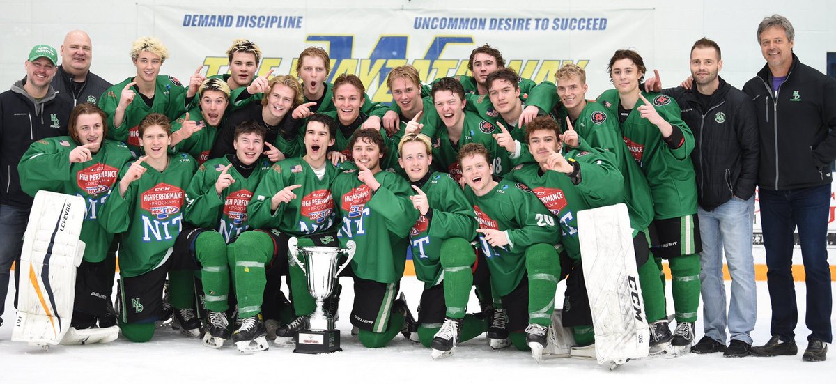 coachryb's tweet photo. Great job to Team ND on the win at the NIT in a shootout over Minnesota Sr’s. Back to Back titles. Glad to be a part of it. @NDAHockeyA https://t.co/wQ78HKoxit