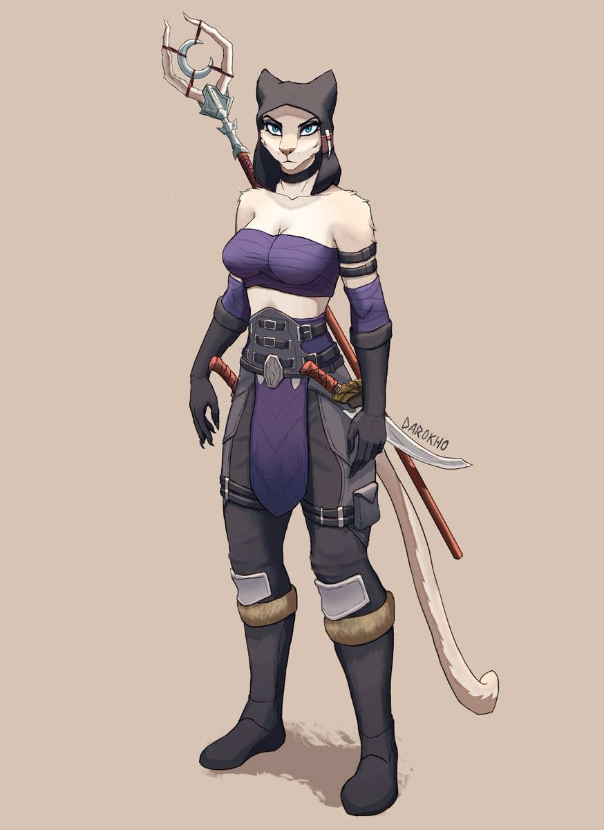 Darokho's tweet photo. Art of my Khajiit Necromancer from ESO. Leaving corpses like litter boxes https://t.co/P6iHg0eK9R