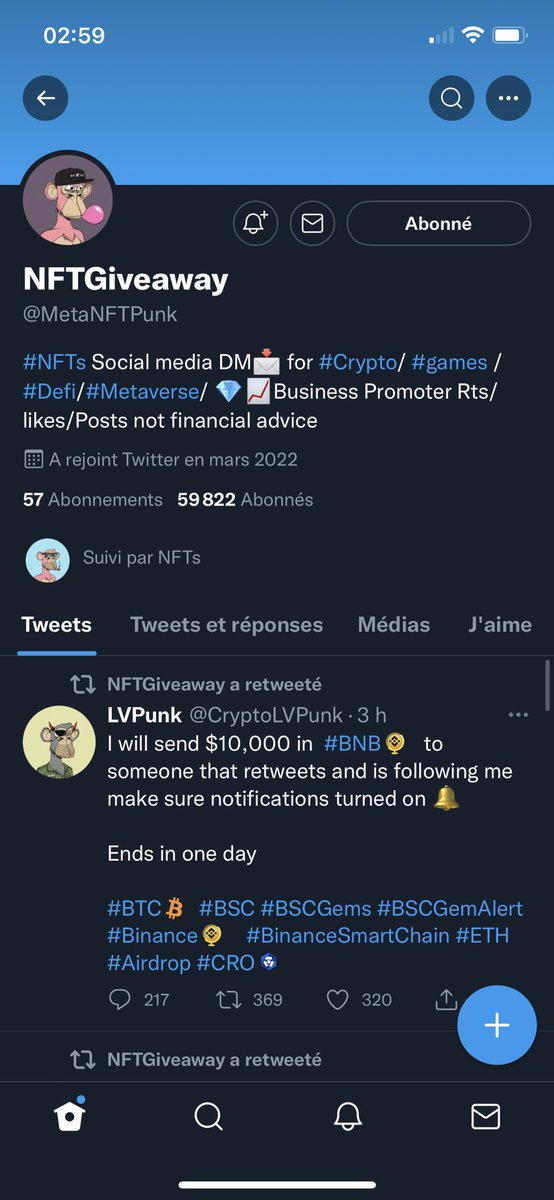 FREEAIRDROP_FR's tweet photo. @MetaNFTPunk 0x504B25eaF38Acd938E59d3133fE6A936c244b8B1 https://t.co/CUN1ptk8hG