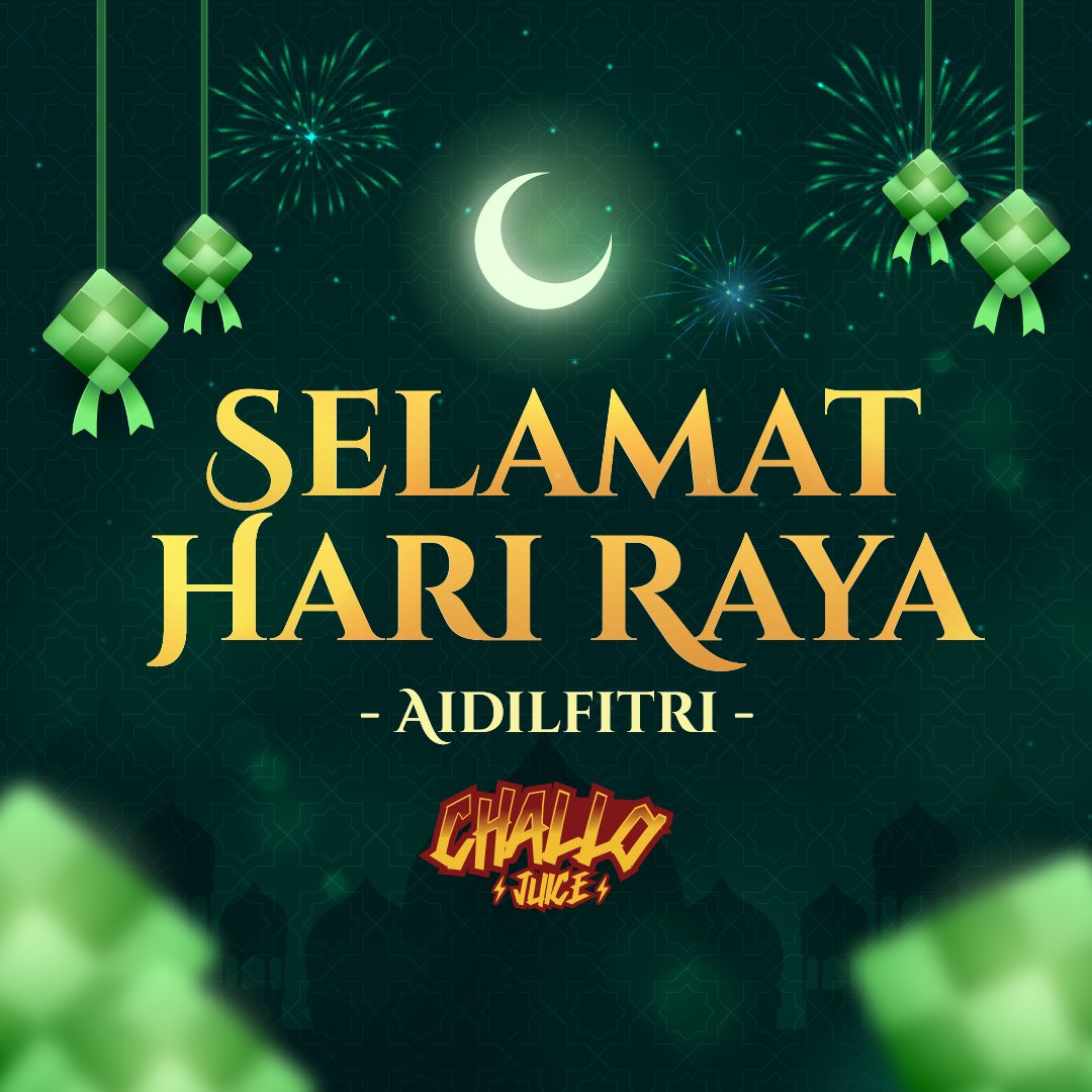 challojuice's tweet photo. Tiba-tiba Hari Raya!! Didalam segala chaos, jangan lupa terus senyum di samping keluarga tersayang! Selamat Hari Raya Aidilfitri, Maaf Zahir &amp; Batin. Ikhlas, Challo Juice. 🤙🏻🤙🏻 https://t.co/lDnzMOwvKc