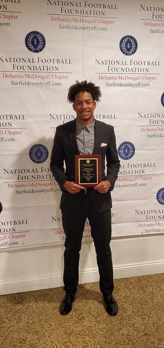 CoachTieri's tweet photo. Awesome to see Danbury well represented at the National Football Foundation Scholar Athlete Award banquet tonight! Shoutout to @CoachDellSJ who did an awesome job as MC. What an outstanding group of young men #RespeCT https://t.co/jtSKU6tWzO