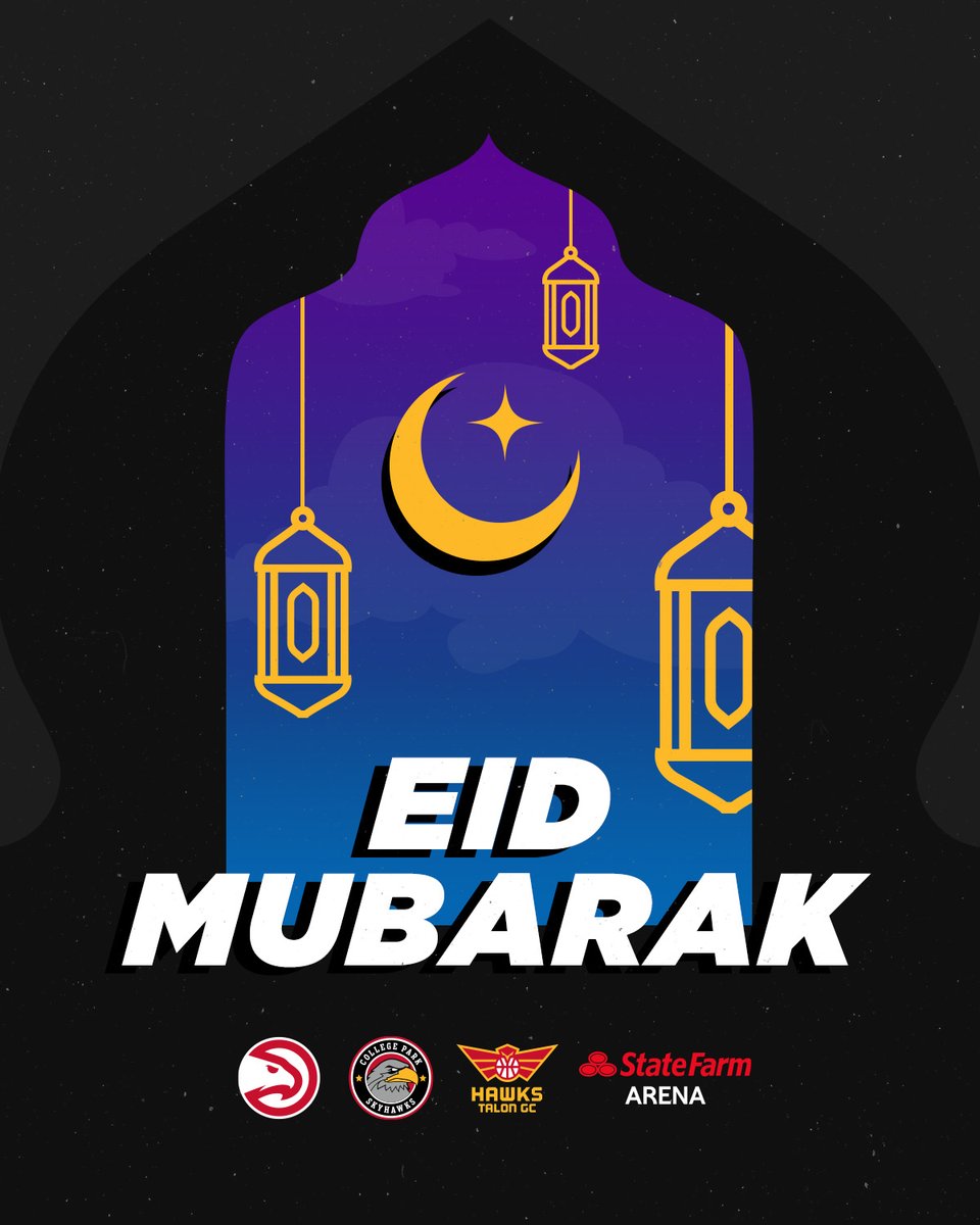ATLHawks's tweet photo. Eid Mubarak to our Hawks family! ❤️ https://t.co/xeMgBD0TKY