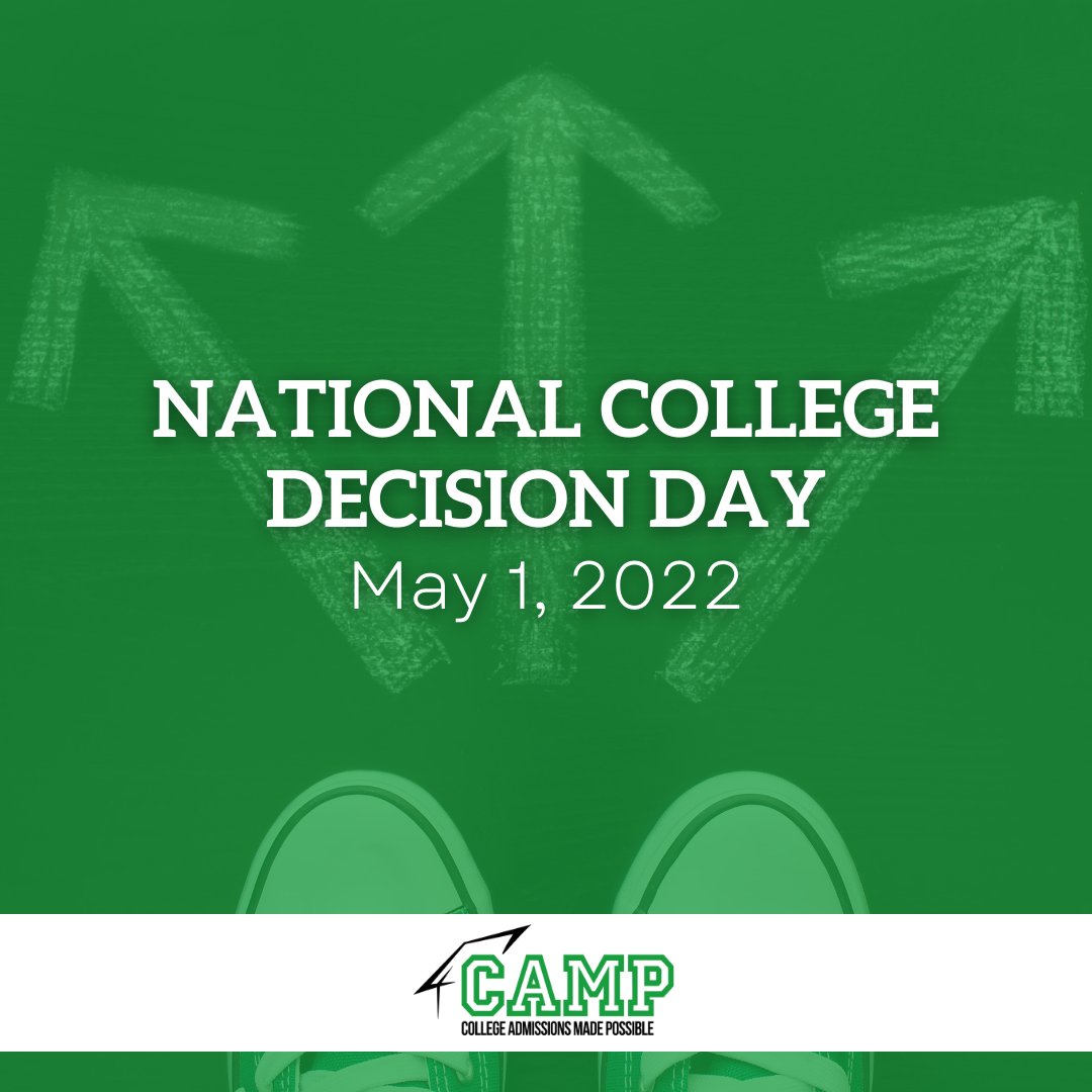 CAMPCollegeAL's tweet photo. It's National College Decision Day! Most colleges and universities ask their first-year students to commit by May 1. Has your first-year student made the decision to commit to a college or university? #DecisionDay #CollegeBound #First-year #CollegeAdmissions https://t.co/DWFdctxKoW