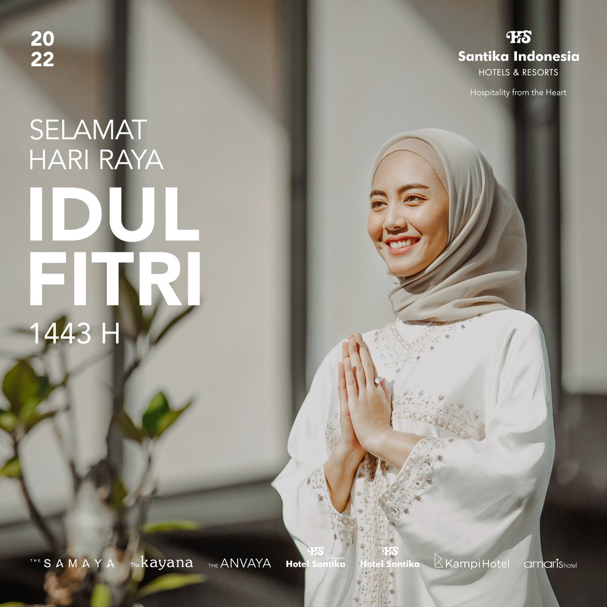 Selamat Hari Raya Idul Fitri 1443 H. Minal 'Aidin wal Faizin, mohon maaf lahir dan batin 🙏🏻

Semoga momen Idul Fitri ini dapat membawa sukacita bagi kita semua.

#SantikaIndonesia #SantikaHotels #KampiHotels #AmarisHotels #TheAnvaya #TheSamaya #TheKayana #DiIndonesiaAja