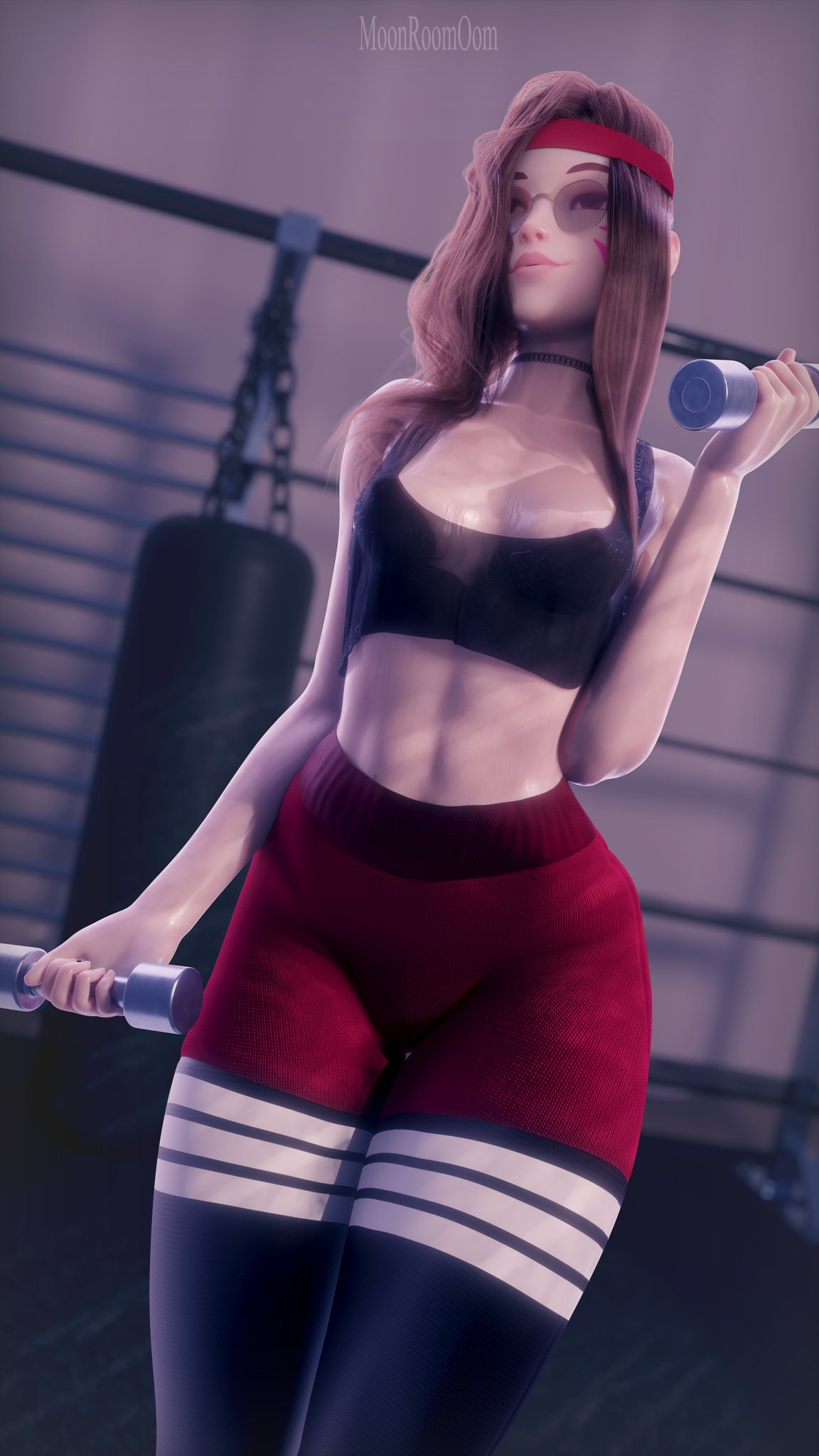 MoonRoomOom on Twitter "1/? Dva working out 🏋️Clothed version 1 with