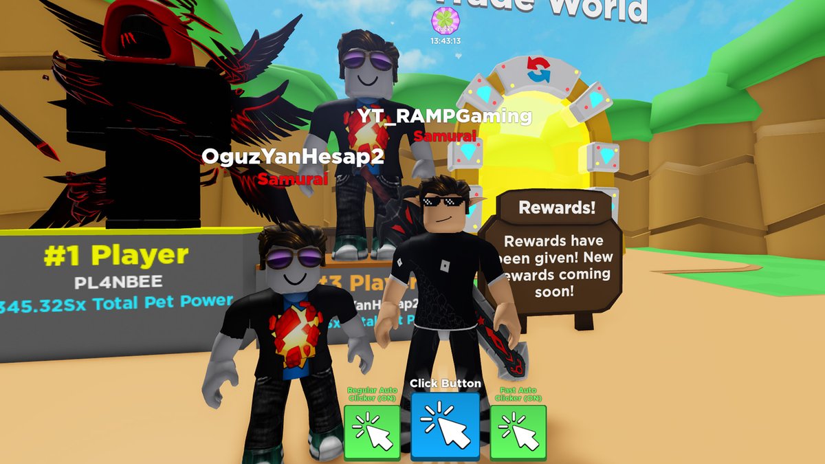 GamingRamp's tweet photo. I TRADED THE TOP 3 PLAYER in Clicker Simulator (Roblox)
https://t.co/spo93Q843L
#roblox #clickersimulator #secretpet #trade #RAMPGaming #gaming https://t.co/FEGk26Caeu