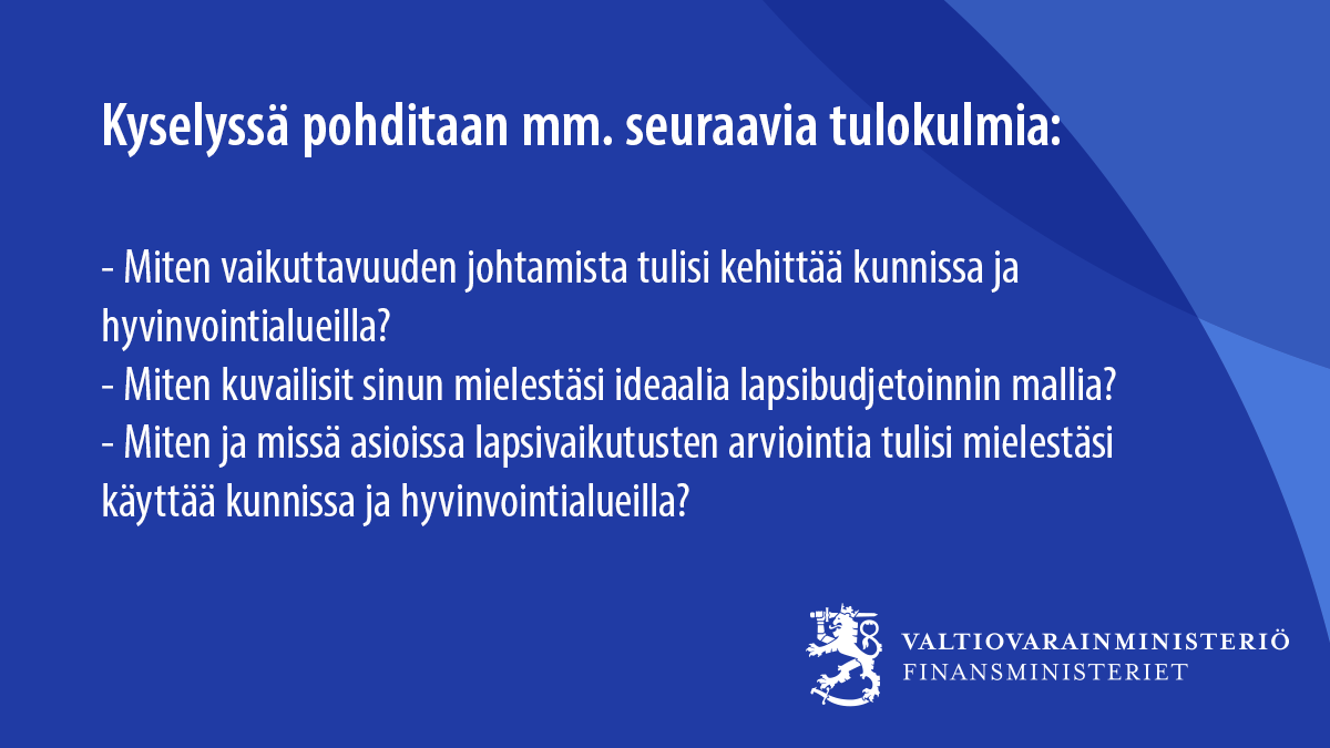 Kuntien ja hyvinvointialueiden edustajat!  Nyt sinulla on mahdollisuus päästä vaikuttamaan tulevaan lapsibudjetoinnin selvitykseen. 

👉Lähde mukaan ideoimaan verkkotyökalu Viimassa: ouka.fi/oulu/koulutus-…

Vastaa viimeistään perjantaina 6.5. klo 16.00. 

#lapsibudjetointi