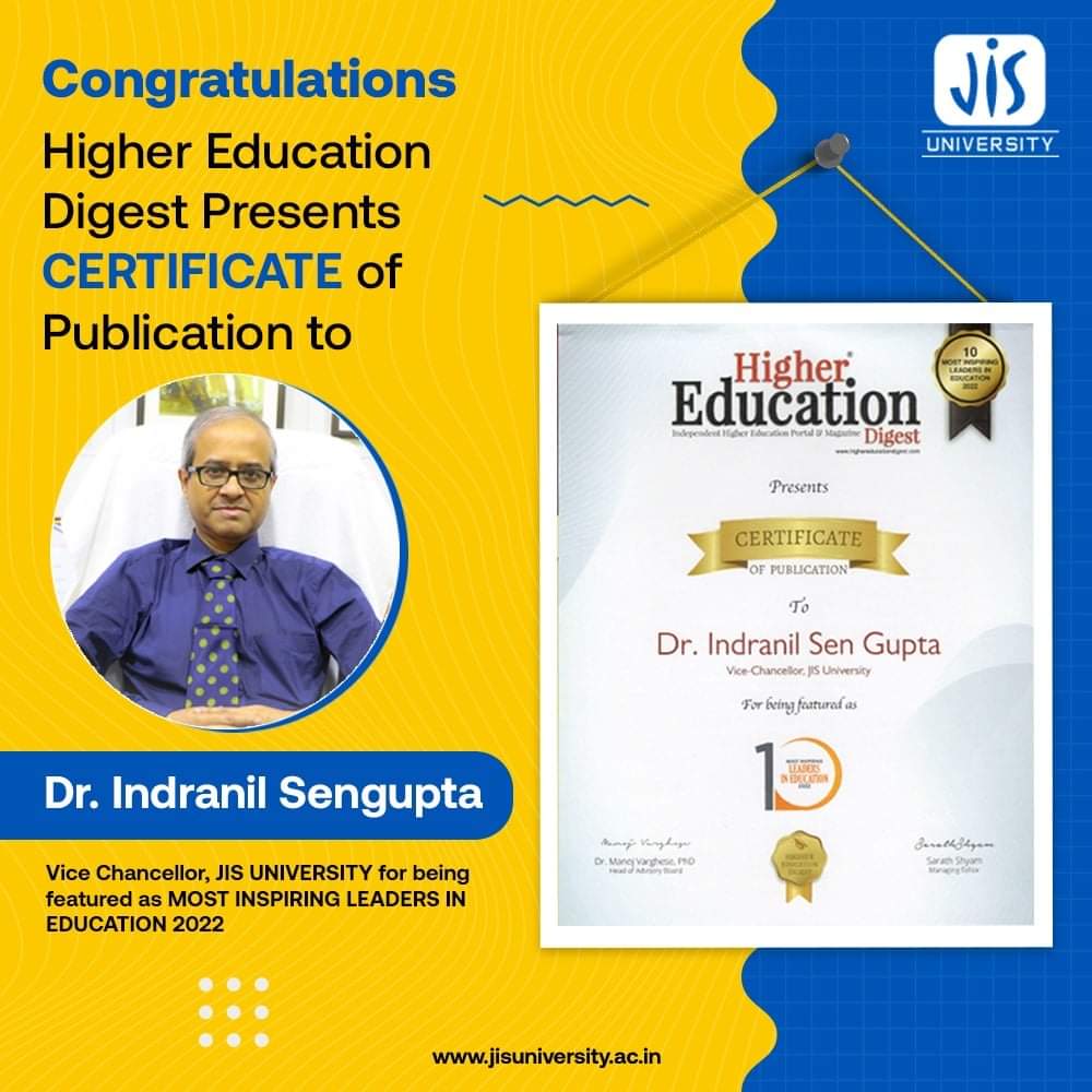 jis_university's tweet photo. Congratulations to our Honorable Vice Chancellor, JIS UNIVERSITY for being featured as MOST INSPIRING LEADERS IN EDUCATION 2022...

#JISUniversity #JISGroup #EducationBeyondOrdinary #jiseducation https://t.co/4zhcb2r7pB