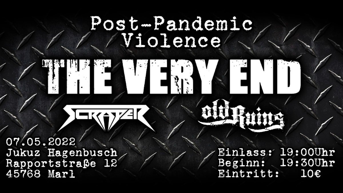 HarkonMusic's tweet photo. Montags schon ans Wochenende denken: Harkon-Sänger Björn macht  kommenden Samstag mit seiner Krachkapelle @theveryend in Marl Halt! Mit dabei: Old Ruins &amp; Scraper. https://t.co/lXj4LSZcPB https://t.co/XxVnAhE7rm