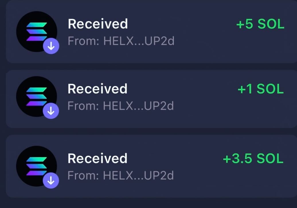 IHappyLife101's tweet photo. 9.5 Sol sent by @metahelixio as commission from the ambassador program for the month of April 💰

What other project pays you 0.5 Sol just for bringing in a client and also rev share at the same time? 

Thanks for paying my bill! 🤝

#SolanaNFT #RevShare #Ambassadorprogram https://t.co/f1iTHDSUH2