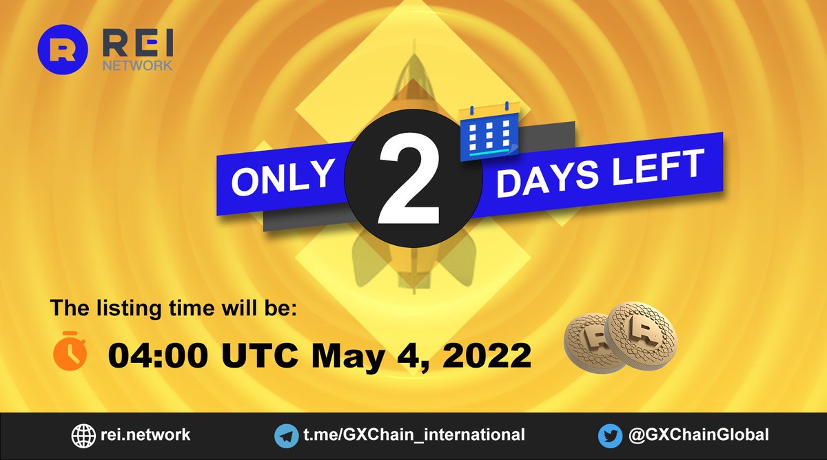 📣COUNTDOWN TO $REI LISTING ON @binance ⏰2 DAYS LEFT! #REINetwork #Crypto  #listings #GXC #Binance