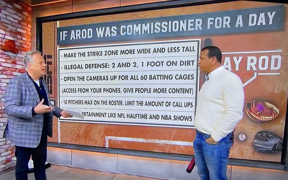 barstoolsports's tweet photo. A-Rod dropped some ideas on what he’d do if he was MLB Commissioner https://t.co/PL24E0pU2Y