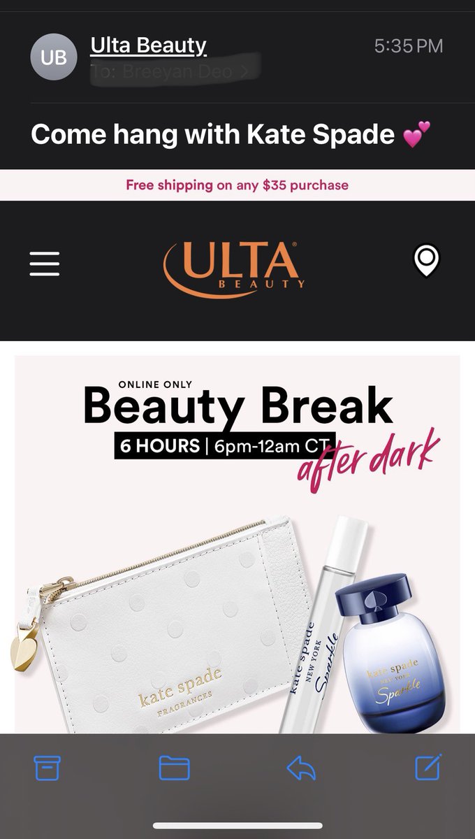 NickSpade's tweet photo. Isn’t this in poor taste @ultabeauty considering the demise of Kate Spade https://t.co/5uQ3arzG2l