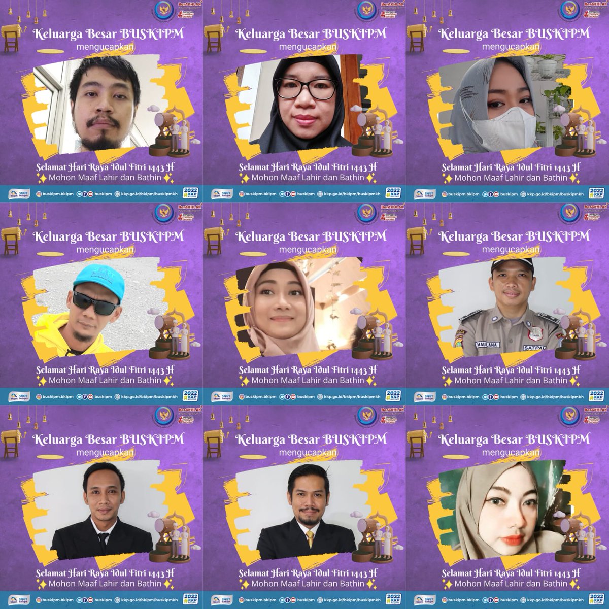 buspm_bppmhkp's tweet photo. Keluarga Besar BUSKIPM mengucapkan Selamat Hati Raya Idul Fitri 1443 H . Taqabbalallahu Minna Wa Minkum, syiamana Wa Syiamakum 🙏 https://t.co/kC6p58M6ir