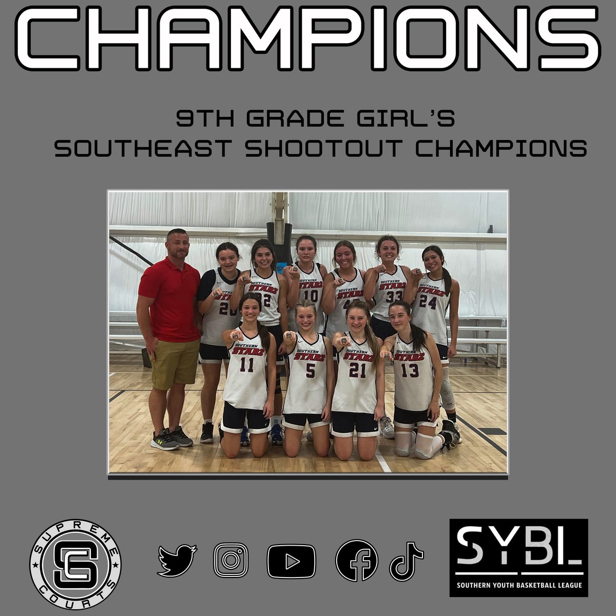 scourtsgville's tweet photo. 9th Grade Girl’s Southeast Shootout Champions https://t.co/GLJSpzfPcx