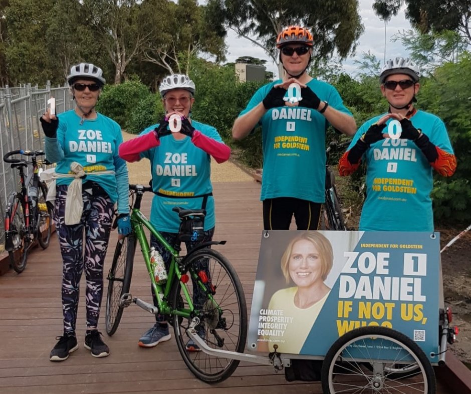 Our riding group has clocked over 1000 km spreading word of the campaign. What legends. #ZoeForGoldstein