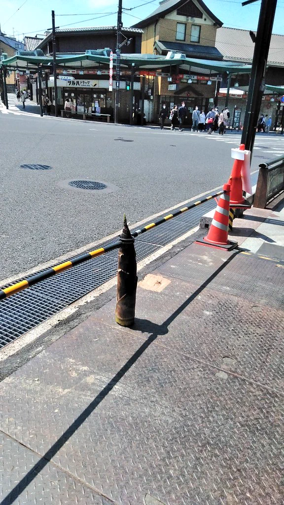 三角コーンかと思ったらタケノココーン！！危うく見逃すところだった…