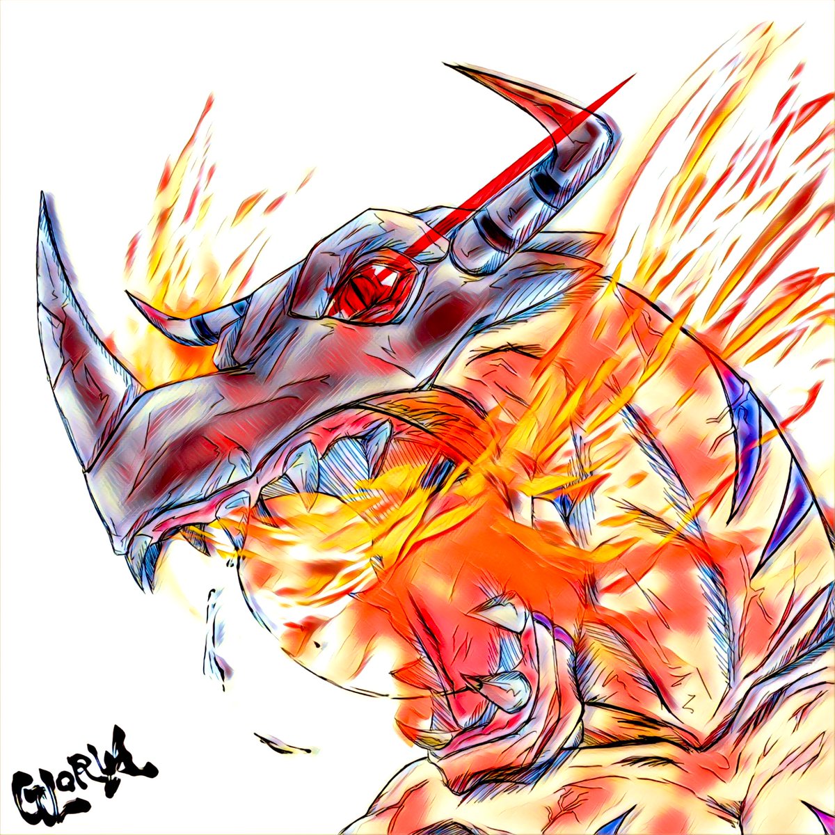 「グレイモン

 #デジモン
 #グレイモン
 #Digimon 」|GLORIAのイラスト