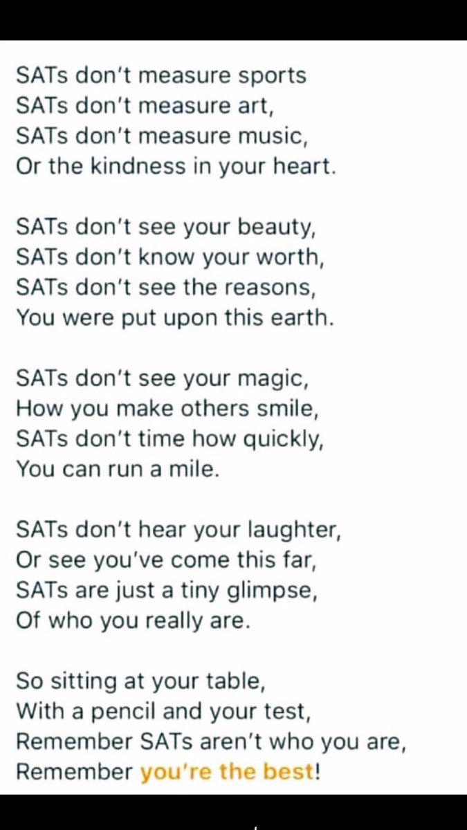 MVP_MissMay's tweet photo. To all our children in year 2 &amp; year 6 completing their SATS this month, this is for you. #JMATschools https://t.co/xpS16XdAWg
