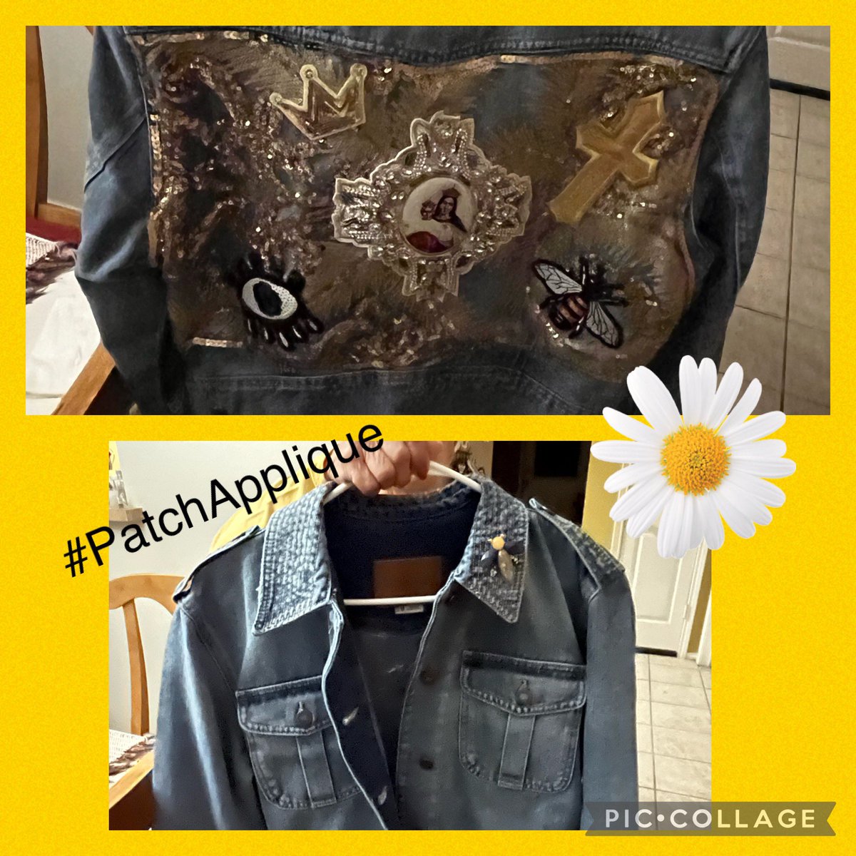 ceciliamewa's tweet image. #PatchApplique by my mom I am glad to see her being enthusiastic and productive at her 87 years old #ProudMom @sumewa @ceciliamewa @murzyx @MallinHernandez @NereidaAvendano @ErikaNoelia @Diana_Eme_ #creative #fashionista #casualjackets