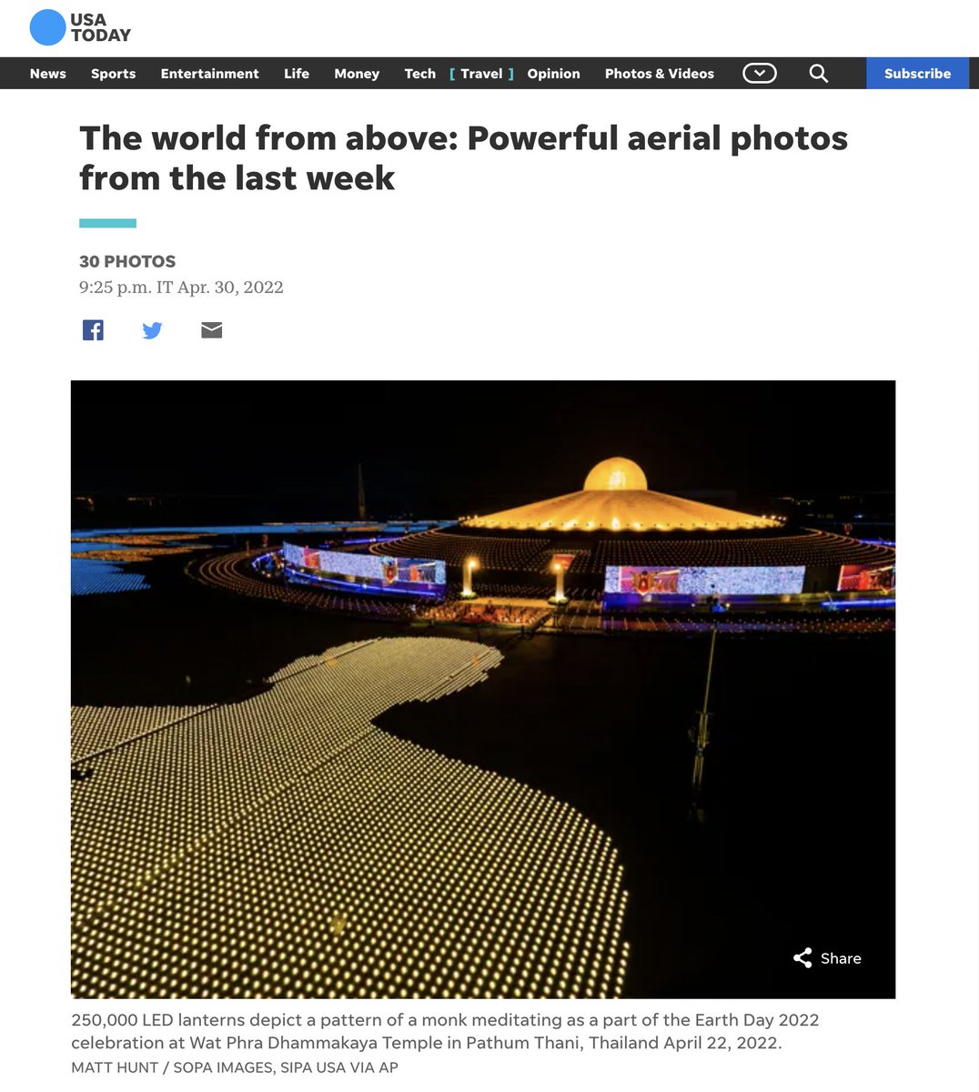 WritingByMatt's tweet photo. The world from above: Powerful aerial photos from the last week

My work today @USATODAY 

#NeatoThailand #Dhammakaya https://t.co/Yztv8Qa1xK