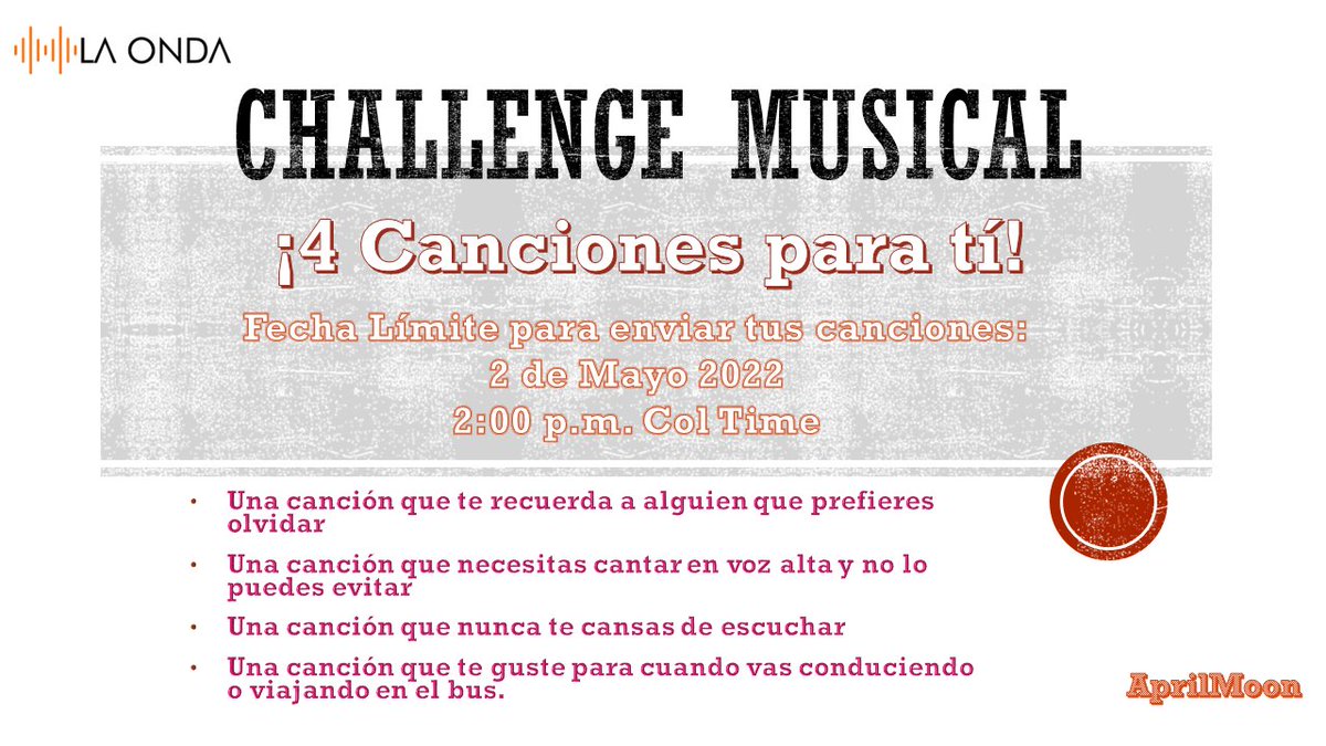 MerchuNic's tweet photo. Antes de ir a dormir, y para ver si me leen: Les dejo este challenge para que las 5 primeras personas que respondan, estén atentas a mis emisiones y haré este especial, tienen tiempo hasta el día de mañana hasta las 2:00 p.m. #RadioLaOnda #ApoyemosARadioLaOnda #ChallengeMusical https://t.co/5aIhSBUvFY