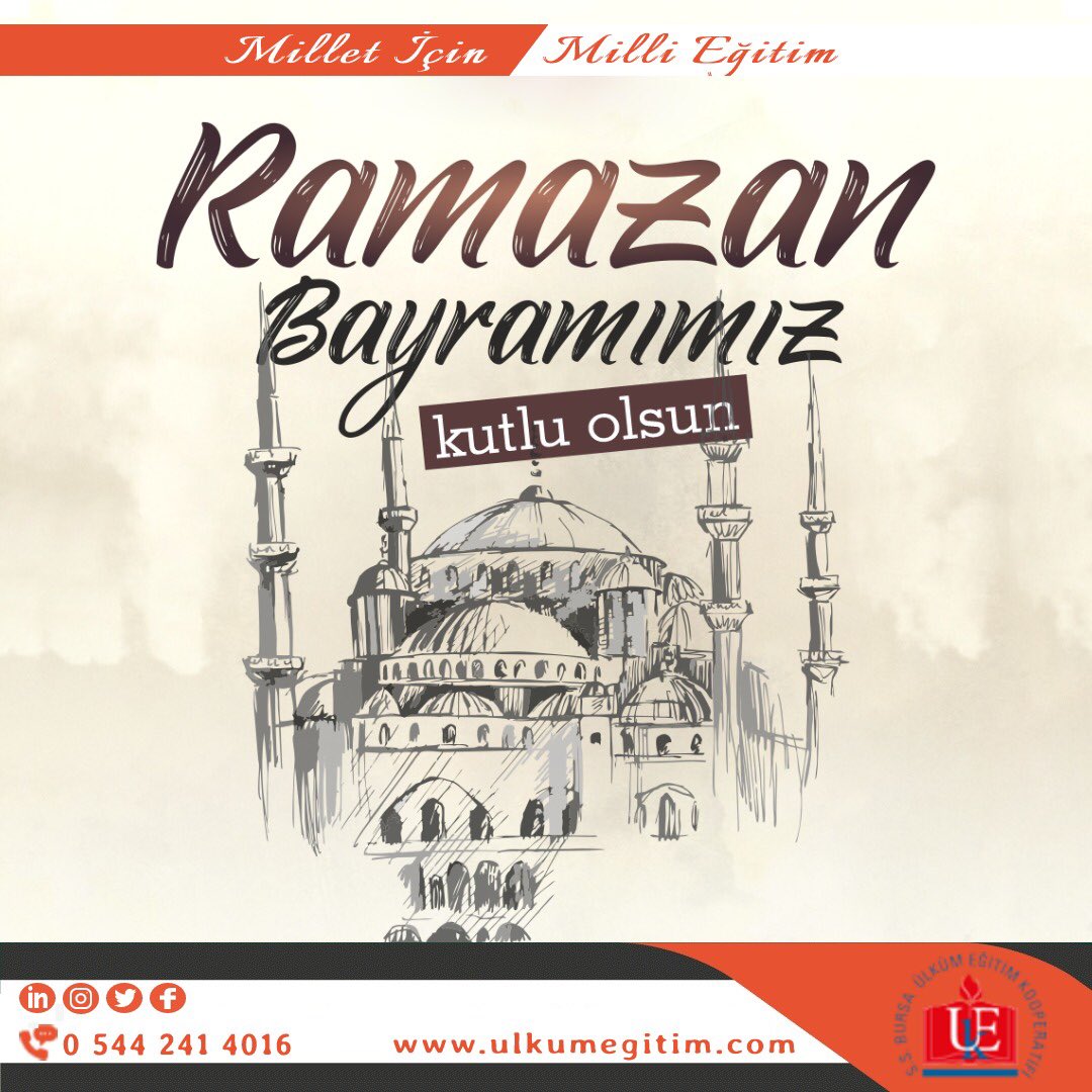 Mübarek Ramazan Bayramı’nı sağlık ve huzur içerisinde geçirmenizi temenni eder Türk-İslam alemine hayırlı bayramlar dileriz.
#HayırlıBayramlar
#BayramınızMubarekOlsun
#2Mayıs