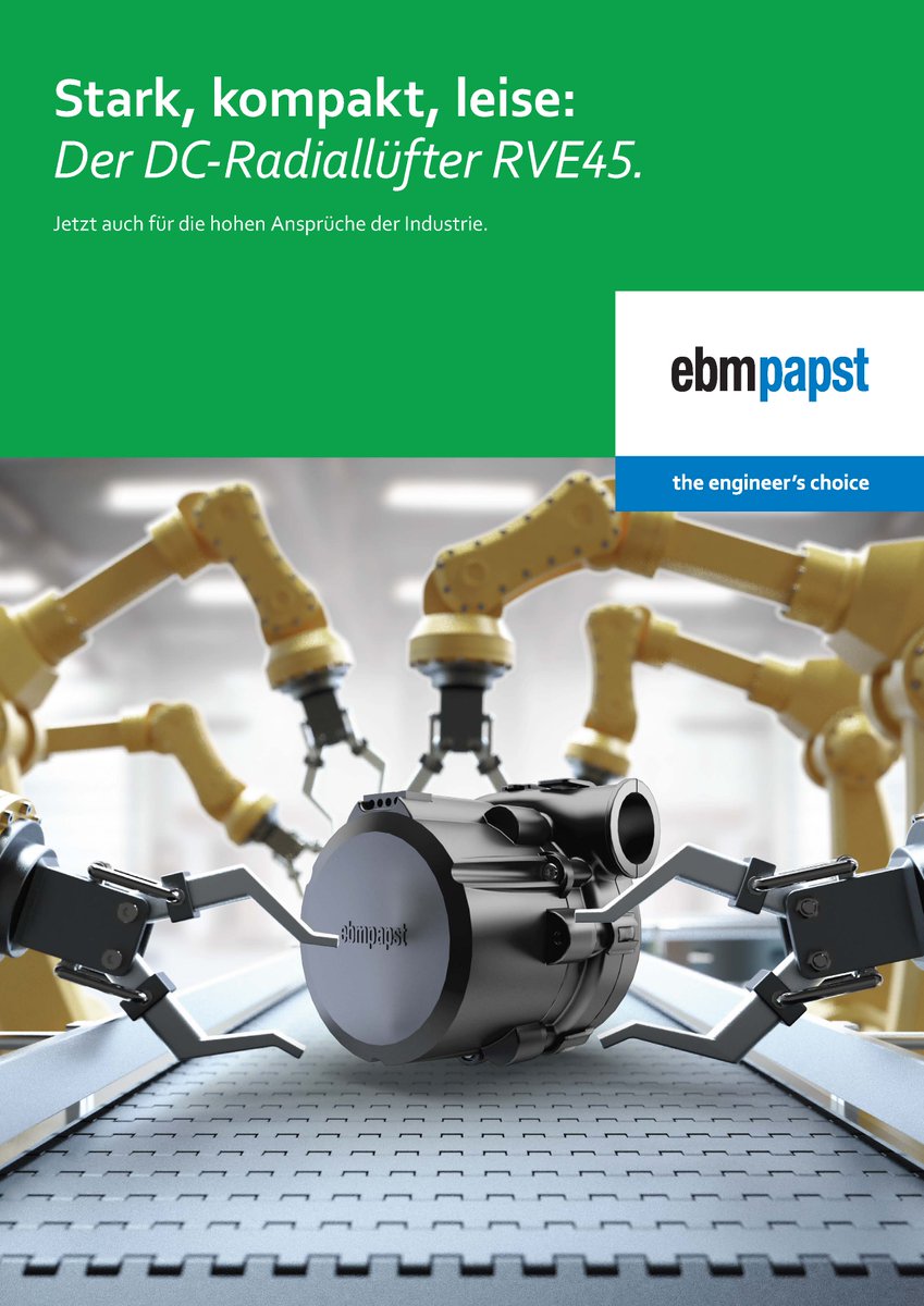 RVE45 von ebm-papst 
Mehr Infos: breuell-hilgenfeldt.de / 040-538092-20
#lüfter #lüftungstechnik #industrie #technik #technologie #lufttechnik #maschinen #maschinenbau #elektronik #elektrotechnik #medizin #energieeffizienz #druck #brennstoffzelle #verpackung #kraft