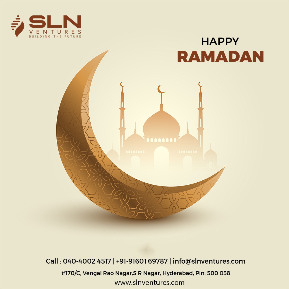 In the holy month of Ramadan, may your heart be filled with peace, harmony and joy. Happy Ramadan 2022. 
#ramzan #ramzan2022 #ramdan #ramdankareem #ramdan2022 #slnventures #realestate #realestateinhyderabad