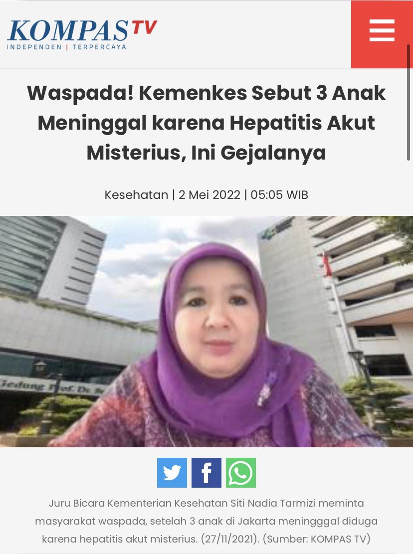 Baru saja masuk ke indonesia dan sudah menyebabkan korban. 3 anak meninggal diduga terkena penyakit hepatitis akut ini. Laporan resmi dri  @KemenkesRI Dan sejak 5 april 2022 kasus ini sudah masuk ke 11 negara termasuk singapore dan indonesia.