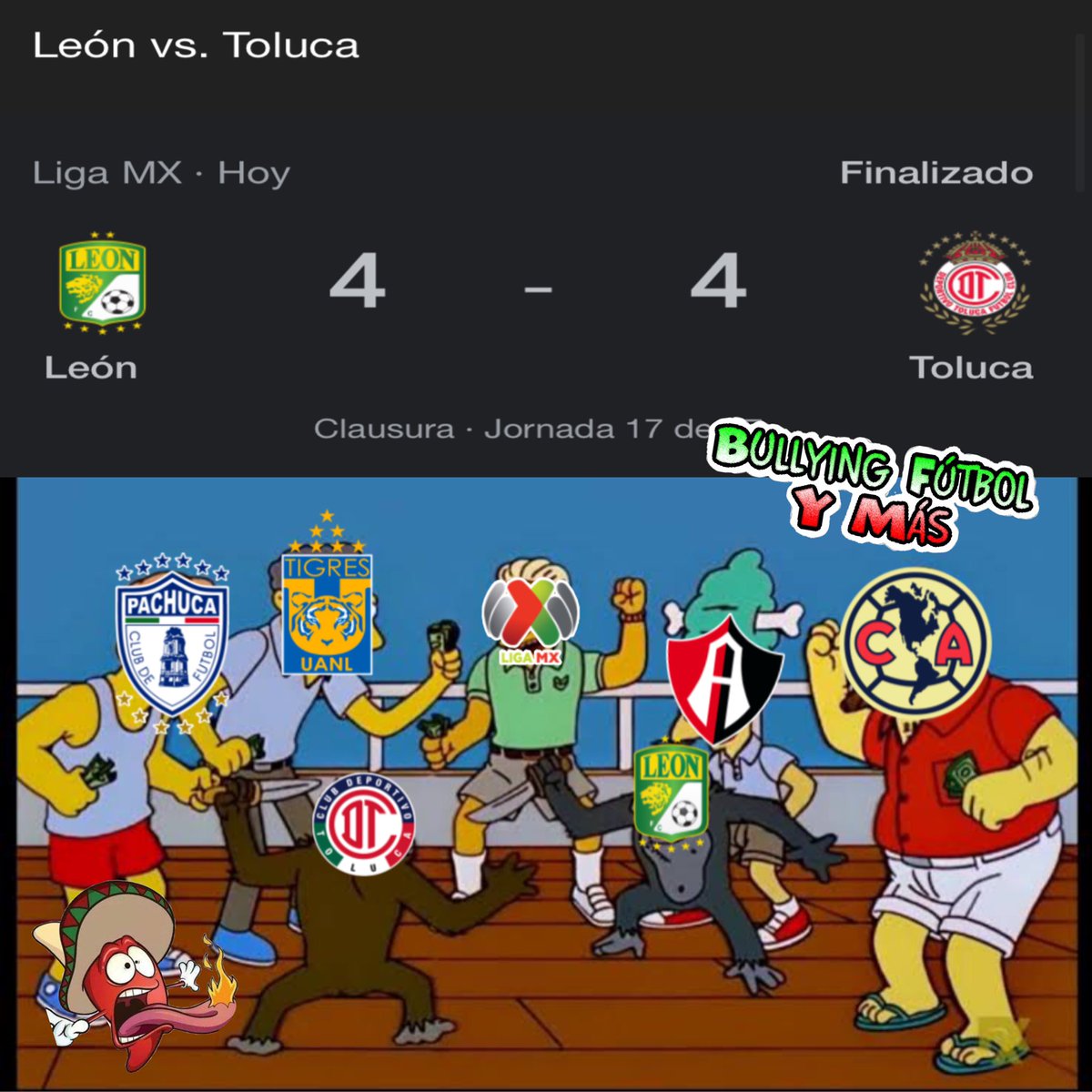 Bullyingfutbol4's tweet photo. Gloriosa liga eme equis !! https://t.co/Gg7SY6b4a6