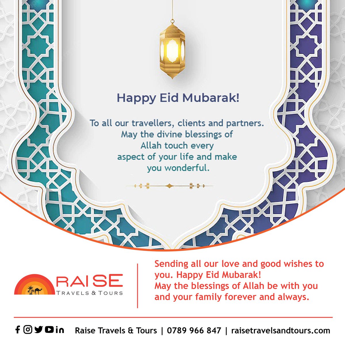 RaiseTravels's tweet photo. Glories, success, peace and joy are our wishes today. Happy EID,Travel with #RaiseTravels https://t.co/xwR0ZVLIae