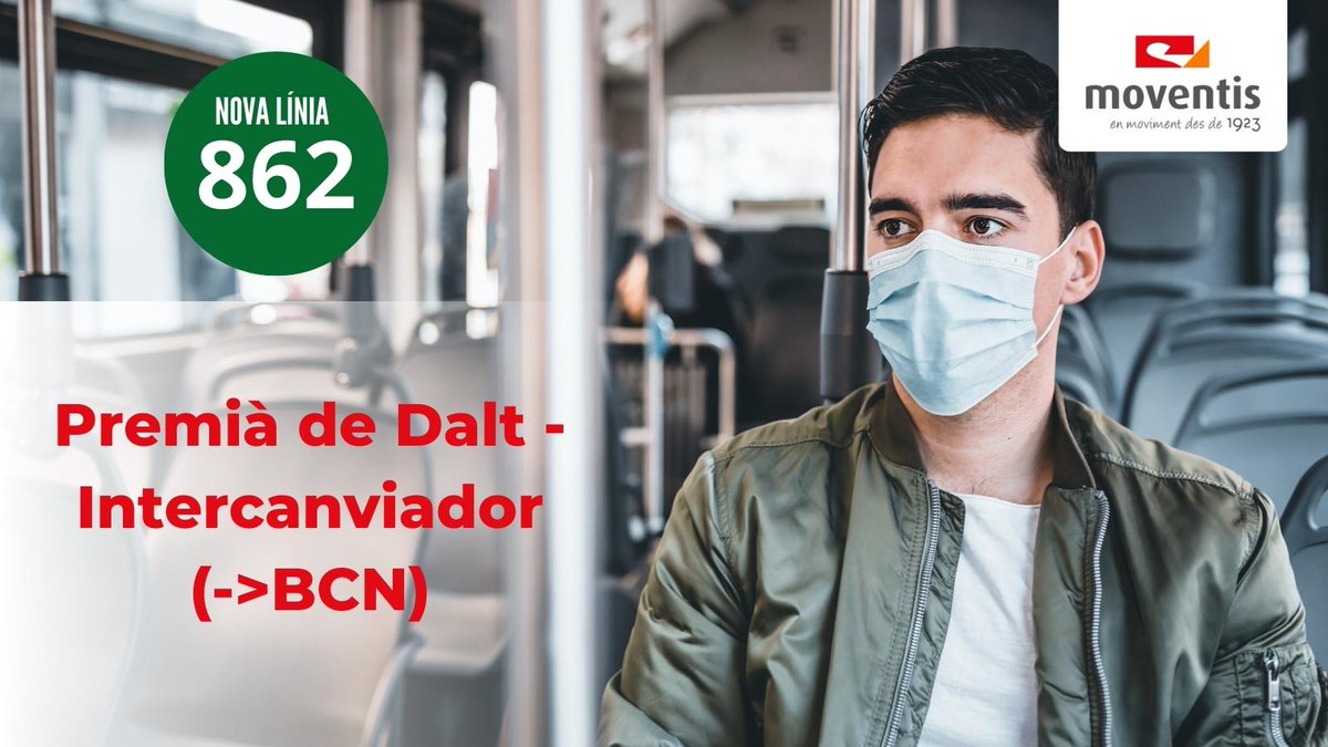 MoventisInfo's tweet photo. 🚌Avui, 2 de maig, una nova línia d'autobús llançadora (862),operada per #Moventis_CASAS, recorrerà diversos punts amb inici i final a la parada de l'illa Fantasia,
on enllaça amb la línia directa #C3_4 que connecta Vilassar de Dalt, Premià de Mar i BCN https://t.co/YME1N6Fm4D https://t.co/DcwpnwJN8w