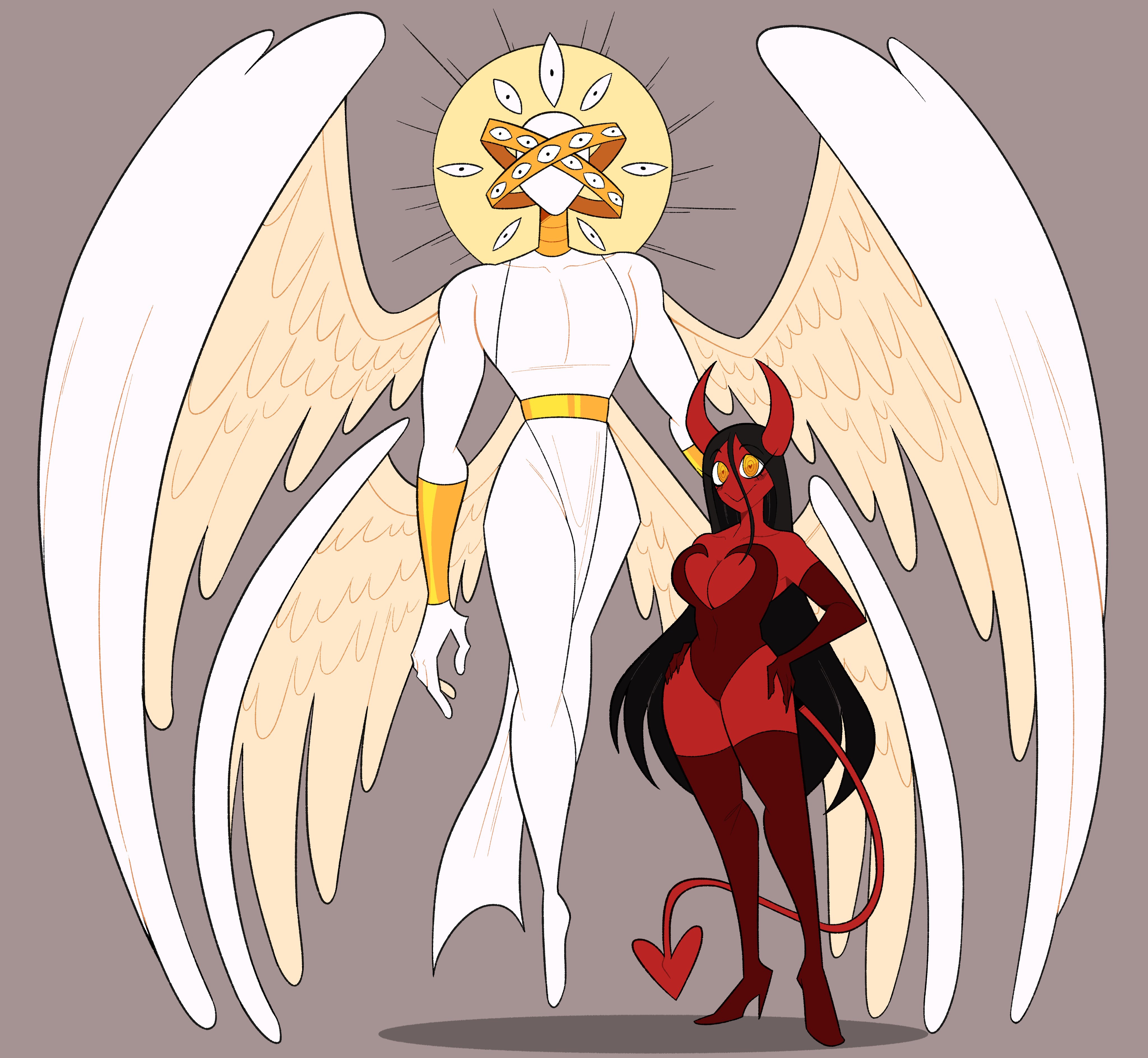 Angel and demon girls