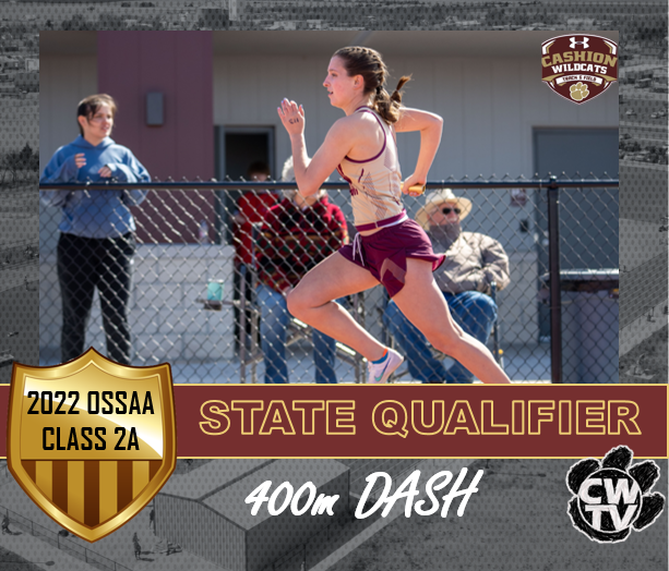 CASHION ROAD TO STATE!
Congratulations to Senior <a href="/bellawoody1/">Bella Woody</a> on qualifying for State in the 400m Dash at last weekends Regionals in Cherokee!

🏅4th Place

#CHaSinGOLD <a href="/bestone/">Brad Stone</a>