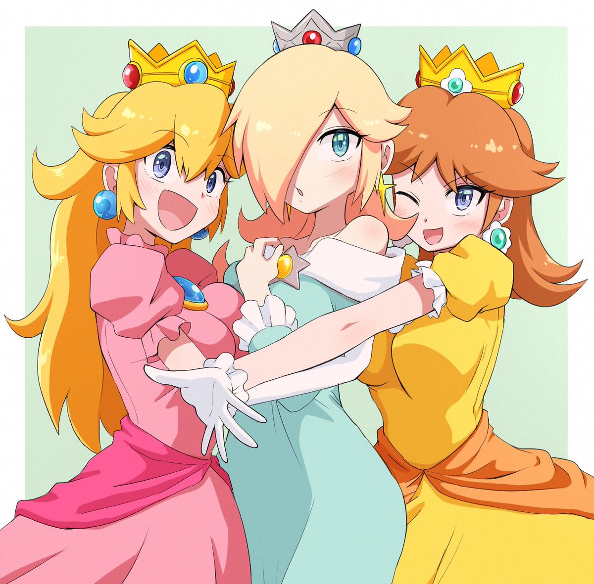 デイジー姫 ,ピーチ姫 ,ロゼッタ(スーパーマリオ) 「マリオヒロインズ✨ 」|くらっち🎨のイラスト