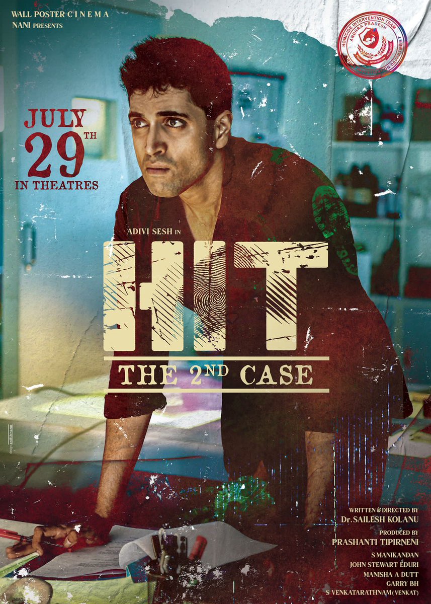 SritweeetZ's tweet photo. The stakes get bigger this time 🔥
Join KD, the cool cop, on his toughest case yet as the drama unfolds on the big screens from July 29.

#HIT2OnJuly29
#HIT2

@AdiviSesh @NameisNani @KolanuSailesh @PrashantiTipirn #MeenakshiChaudhary @maniDop @Garrybh88 #JohnStewartEduri @SVR4446 https://t.co/1u2Qv7v59m