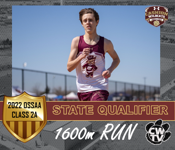 TvCashion's tweet photo. CASHION TRACK ROAD TO STATE
Congratulations to Sophomore Gage Bedick on qualifying for State in the 1600m Run this past weekend in Cherokee!

🏅1st Place

#CHaSinGOLD @bestone https://t.co/bIUOtQgNyf