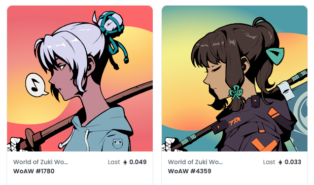 achome's tweet photo. 2x World of Azuki Women NFT @WoAW_NFT  GIVEAWAY！#NFT #NFTGiveaway #Azuki 
To the followers who love *zuki nft arts

Rules
- Follow @achome 
- Like + retweet
- Give away in next 72 hours https://t.co/7ZGDA8zYTD