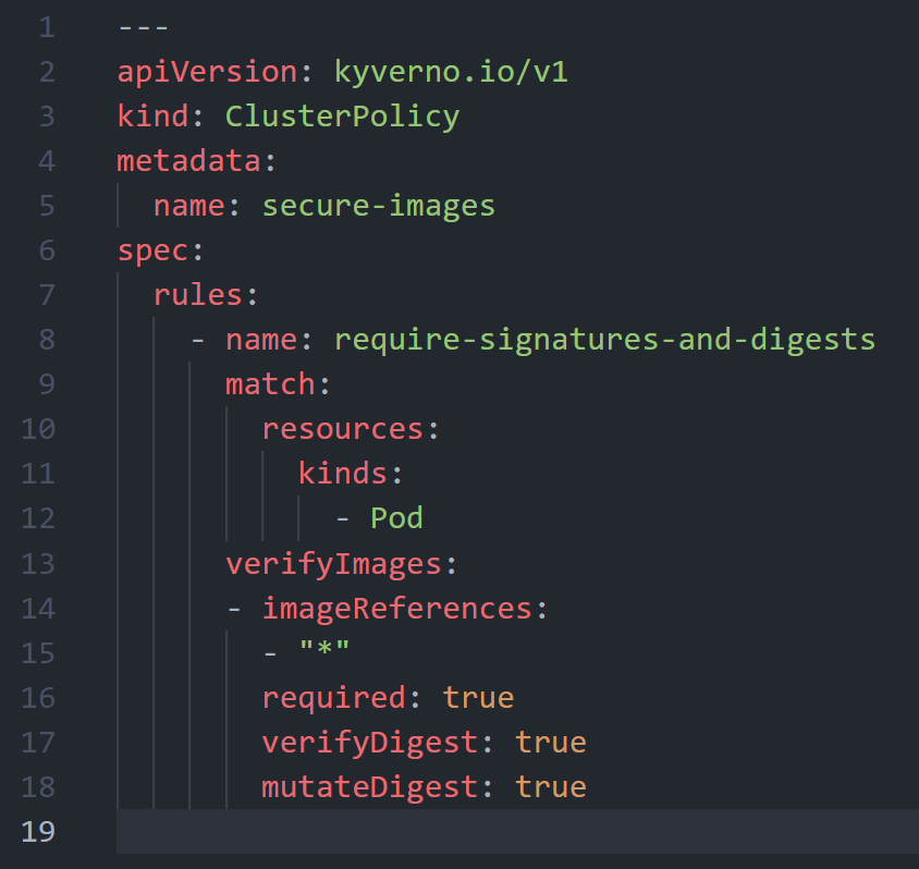 kyverno's tweet photo. Coming soon in Kyverno 1.7.0: a global policy to verify all images are signed, and image tags are converted to digests. 

Let's secure Kubernetes software supply chains!

#Kubernetes #security https://t.co/LGXfPUqpEL