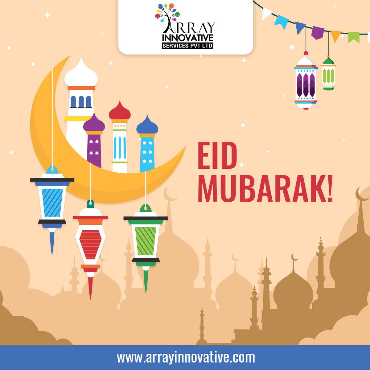 ArrayInnovative's tweet image. Sending you warm wishes and happiness on the occasion of Eid. Eid Mubarak.

#eidmubarak #eid2022 #Eid #arrayinnovativeservices