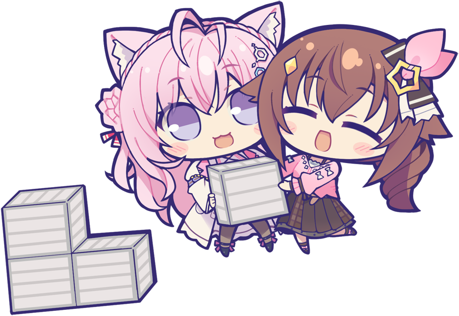 ホロライブ「🐻💿💎🔱🧪🎨
ホロライブSDイラスト4月分 (๑╹ᆺ╹)✨
#今月描」|星クズの夜＠お仕事募集中🌟のイラスト