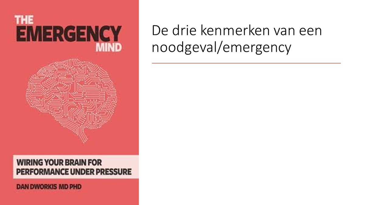 De Emergency Mind begint met het definiëren van een 'noodsituatie' die doet denken aan die van Weisinger.